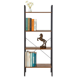 Regał biurowy metalowy 138x56x34 cm z 4 półkami loft nowoczesny drabinka na książki
