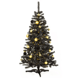 Choinka sztuczna, jodła 150 cm nowoczesne drzewko świąteczne czarne