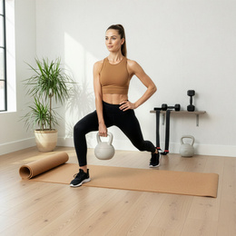 Kettlebell miękki 10 kg kula odważnik hantla ciężar do ćwiczeń fitness, beżowy