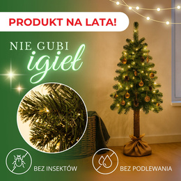 Choinka na pniu 140 cm sztuczna sosna, drzewko bożonarodzeniowe