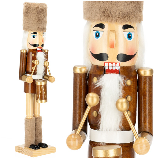 Dziadek do orzechów 38 cm drewniany żołnierzyk figurka świąteczna ozdoba choinkowa
