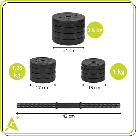 Hantle 2x10 kg do ćwiczeń regulowane 20 kg zestaw obciążeń gryf do treningu siłowego