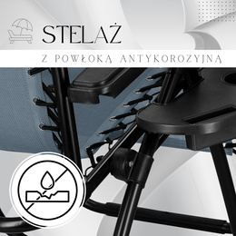 Leżak zero gravity z zagłówkiem ciemny szary