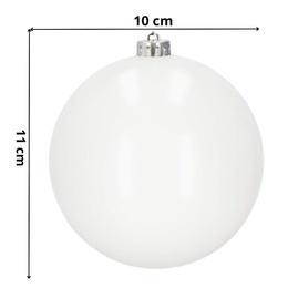Bombki choinkowe 6 szt. ozdoby świąteczne zestaw 10 cm białe