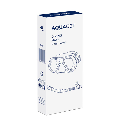Maska do nurkowania z rurką, Anti-fog filtr UV DryTop gogle do pływania