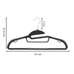 Wieszaki na ubrania 20 szt. antypoślizgowe plastikowe odzieżowe do szafy czarne
