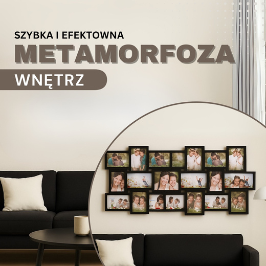 Ramka na zdjęcia 18 zdjęć multiramka 10x15 czarna