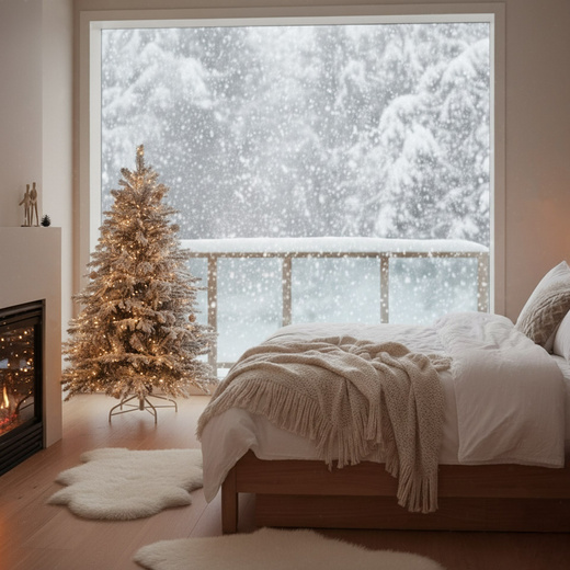 Choinka sztuczna 150 cm świerk kaukaski ośnieżony jak żywy, nowoczesny, ze stojakiem