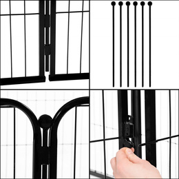 Kojec dla zwierząt wybieg klatka dla psa 184x94x100 cm czarna