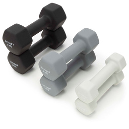 Hantle na stojaku zestaw 6 szt. obciążenia 1 kg, 2 kg, 3 kg do fitnessu, treningu domowego