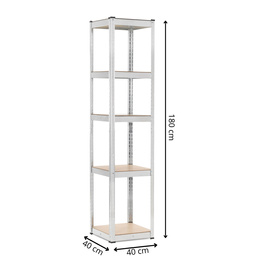 Regał magazynowy 180x40x40 cm 5-poziomowy do garażu, przechowywania 500 kg
