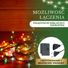 Lampki choinkowe 500 Led multikolor 34,5 m oświetlenie świąteczne