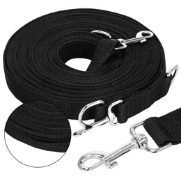 Smycz treningowa, taśmowa dla psa, linka 10 m do 15 kg czarna