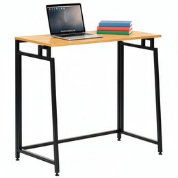 Biurko komputerowe, składane 80 cm stolik do pracy przy komputerze, drewniany, jasno brązowy