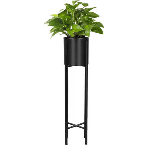 Stojący kwietnik 74 cm stojak z doniczką na kwiaty nowoczesny loft czarny