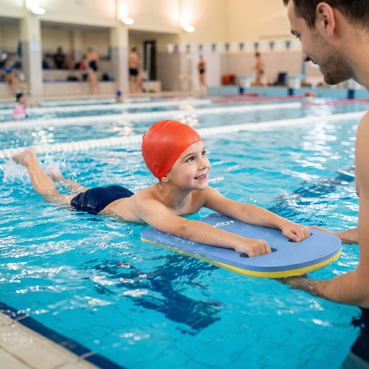 Deska do nauki pływania dla dzieci na basen treningowa 43 cm pianka EVA niebieska