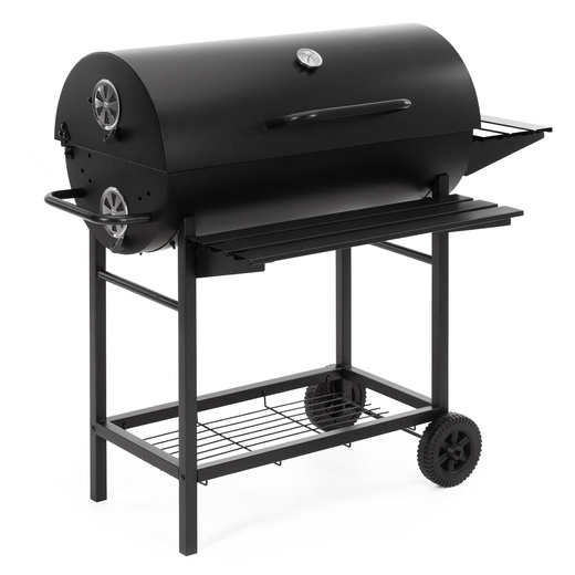 Grill węglowy, ogrodowy z pokrywą, termometrem, duży ruszt grillowy