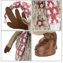 Świąteczny renifer 74 cm z teleskopowymi nóżkami ozdoba pod choinkę figurka