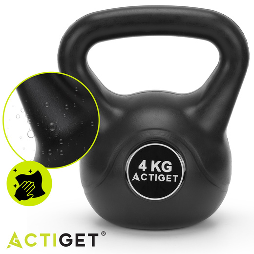 Kettlebelle 4 kg odważnik kulowy ABS hantla do ćwiczeń kula do treningu siłowego czarna