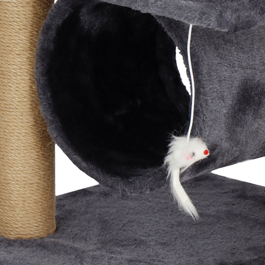 Drapak dla kota sizal 5-poziomowy domek słupek z zabawkami 92 cm