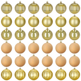 Bombki choinkowe 36 szt. zestaw dekoracje świąteczne ozdoby nietłukące złote