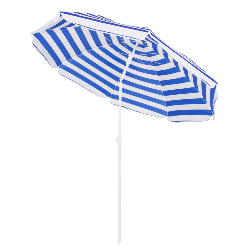 Parasol plażowy ogrodowy 180 cm niebiesko-biały