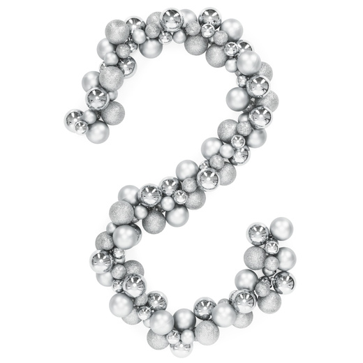 Girlanda świąteczna 160 cm łańcuch z bombek 130 szt. srebrne