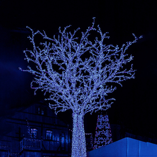 Lampki choinkowe 500 led niebieski + flash 25m oświetlenie świąteczne IP44