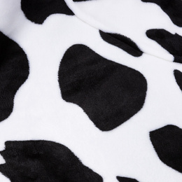 Kocobluza damska oversize koc bluza 2w1 z kapturem ciepła szlafrok futrzak czarno-biały