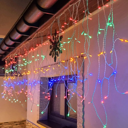 Kurtyna świetlna 1000 led girlanda, lampki wewnętrzno-zewnętrzne 45 m sople multikolor