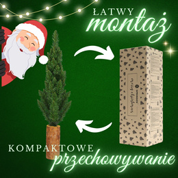 Choinka na pniu 80 cm premium sztuczna jodła zielona
