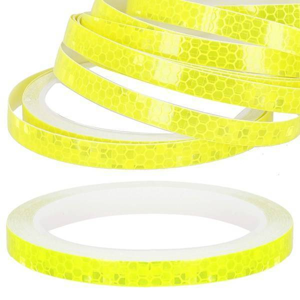 Taśma odblaskowa samoprzylepna na rower 8 m żółta