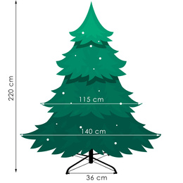 Choinka sztuczna 220 cm świerk naturalny PE