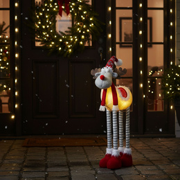 Świąteczny renifer figurka z teleskopowymi nóżkami ozdoba na święta