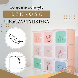 Szafka modułowa dla dzieci 110x110x37 cm organizer dziecięcy 9 półek