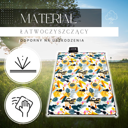 Koc plażowy piknikowy 200x200 cm na biwak mata multikolor