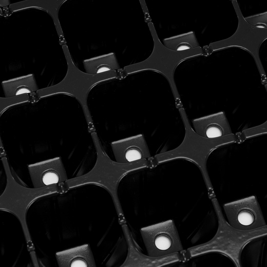 Wielodoniczka z tacką 54x28 cm minidoniczki do wysiewu 66szt. rozsadnik, czarny