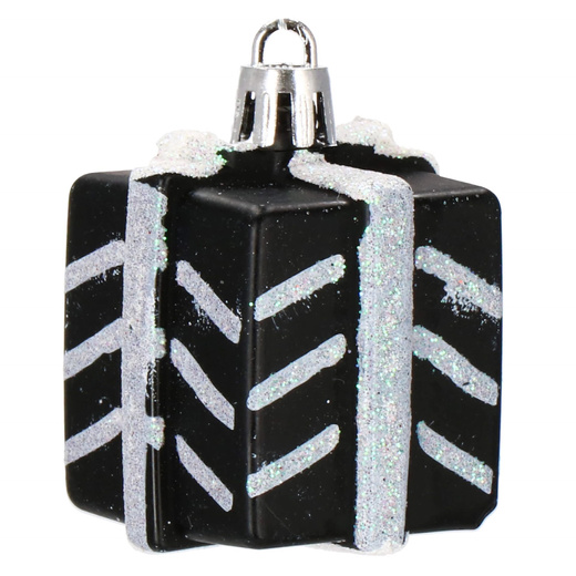 Bombki choinkowe 77 szt. czarny zestaw choinkowy