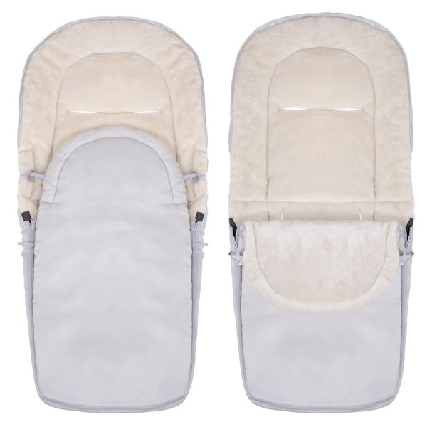 Śpiworek do wózka 4w1, śpiwór do sanek, gondoli z torbą 90 cm szaro-beżowy