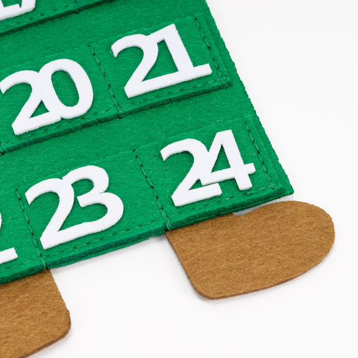 Kalendarz adwentowy, wiszący z 24 przegródkami Renifer, dekoracja świąteczna, filc, multikolor