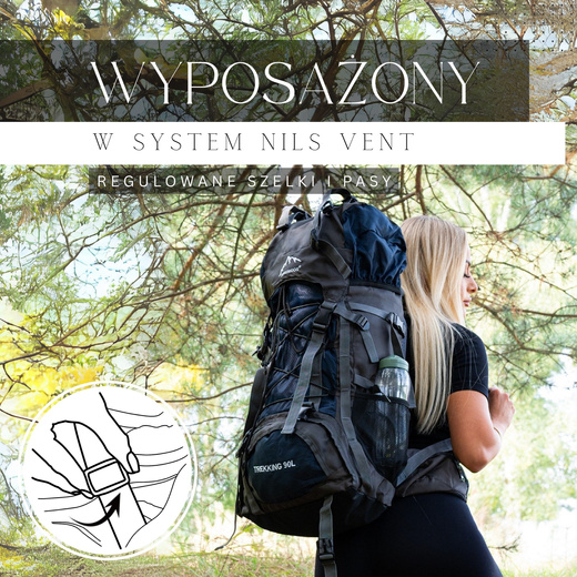 Plecak turystyczny 90 L trekkingowy wielofunkcyjny z osłoną przeciwdeszczową