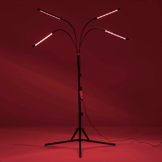 Lampa do doświetlania roślin LED do wzrostu uprawy 4 panele z timerem i pilotem, usb