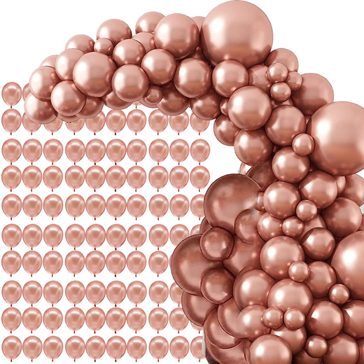 Balony na wieczór panieński, wesele, urodziny, 100 szt. rose gold