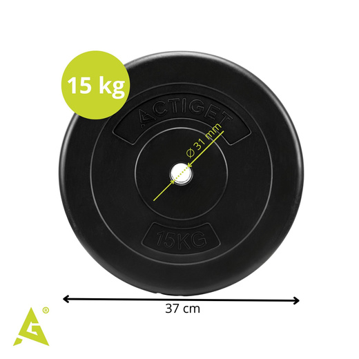 Obciążenie bitumiczne 15 kg talerz kompozytowy 31 mm krążek do sztangi hantli