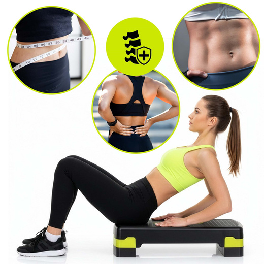 Step do ćwiczeń fitness 2-stopnie, schodek treningowy do aerobiku
