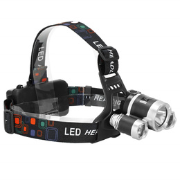 Latarka czołowa LED akumulatorowa T6 CREE czarna 
