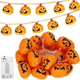 Lampki na Halloween dynie girlanda łańcuch świetlny 20 LED