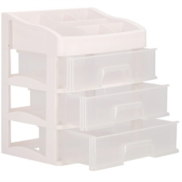 Organizer na kosmetyki 31x26,5x19,5 cm mleczny pojemnik na biżuterię z przegródkami