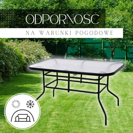 Meble ogrodowe na taras krzesła metalowe 6 szt. stół prostokątny 120 x 70 cm czarno-brązowy 