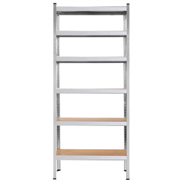 Regały metalowe 2 szt. z 6 półkami 225x110x50 cm 900 kg do garażu, piwnicy